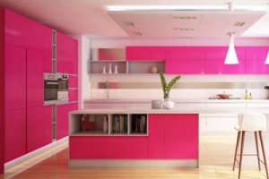طراحی صورتی کابینت